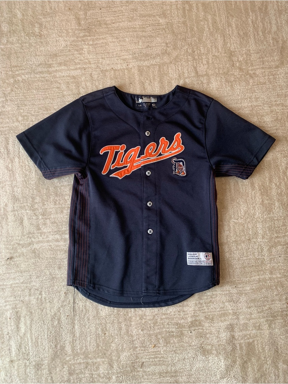 Tigers Navy & Orange Kids Baseball Jersey featuring Magglio Ordonez